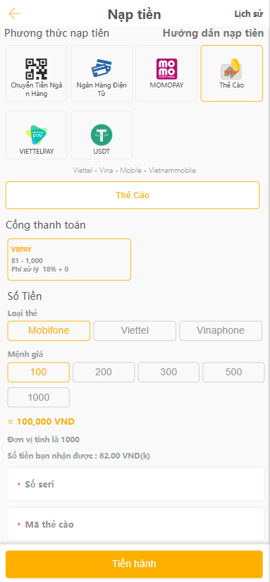 nạp tiền gà vb79