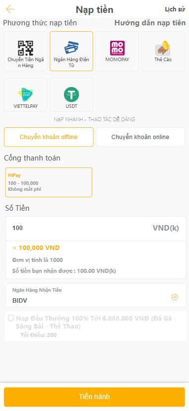 nạp tiền gà vb79
